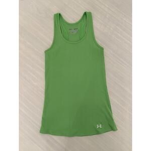 UNDER ARMOUR Neon Racerback Activewear Tank Green Women’s Medium HEAT GEAR